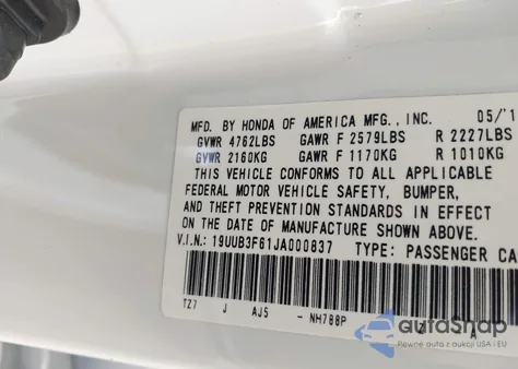 2018 Acura Tlx Tech A-Spec Pkgs из США, поврежденный, VIN 19UUB3F61JA000837